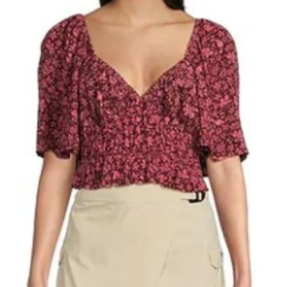 Rip Curl Pink Beach Party Flutter Sleeve Top SZ L - NWT - Picture 3 of 13